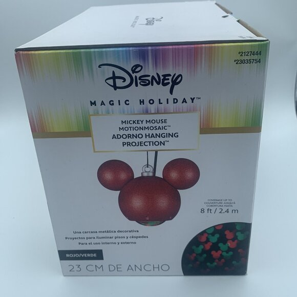 Disney Magic Holiday Mickey Mouse MotionMosaic Hanging Projection Ornament 9 “ - Picture 5 of 7